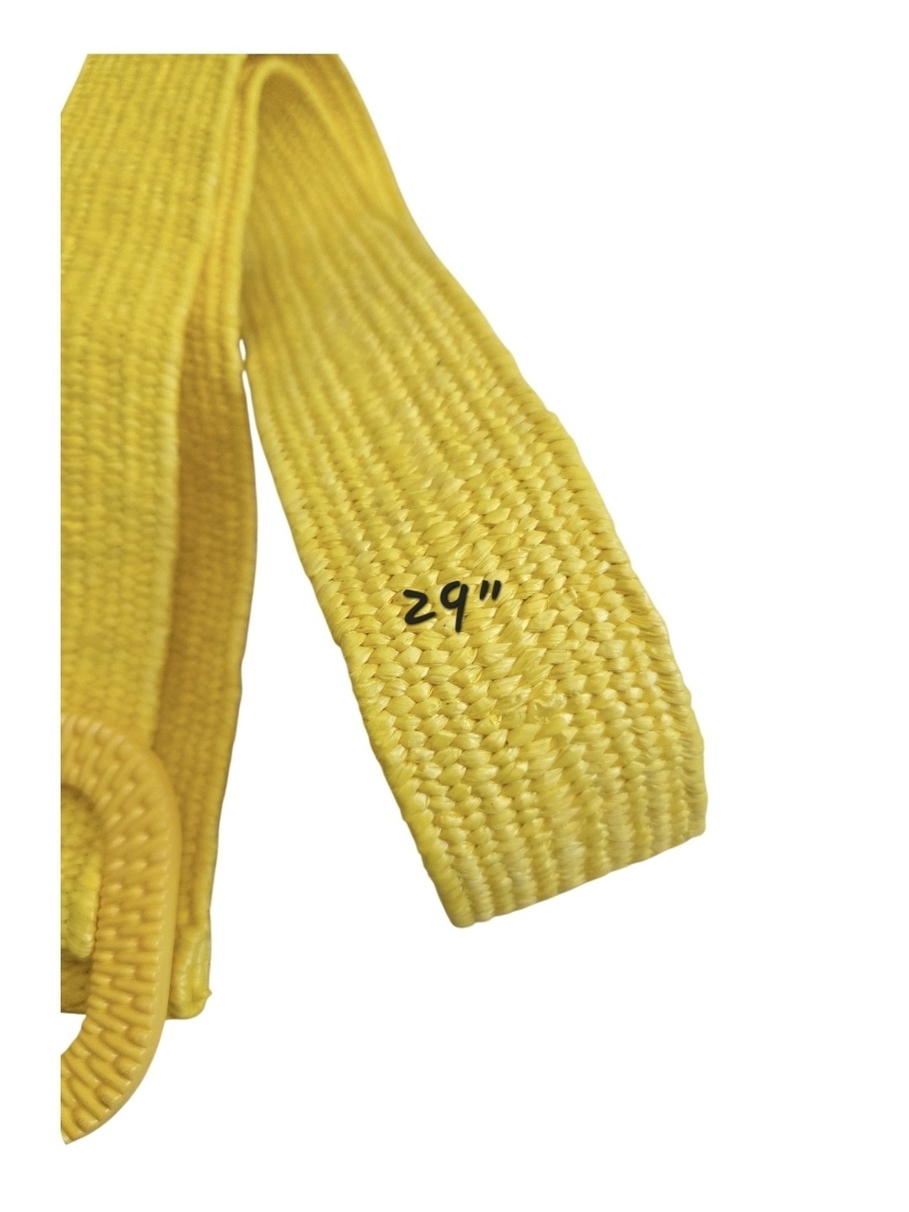 4/$15 Bright Yellow Woven Stretchy Belt with Matching Buckle 29" - Picture 5 of 6
